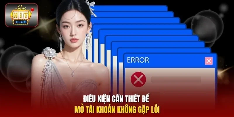 Điều kiện cần thiết để mở tài khoản không gặp lỗi